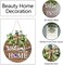 Interchangeable Seasonal Welcome Sign Front Door Decoration, Rustic Round Wood Wreaths Wall Hanging Outdoor